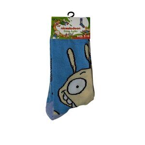 Rugrats Crew Socks Men’s 9-13 Blue 90s Cartoon Fun Graphic Novelty